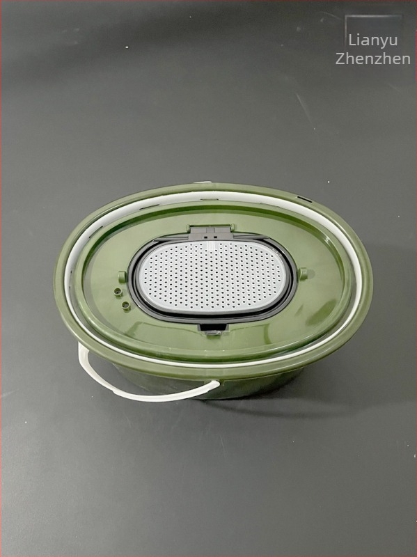 Οβάλ κάδος ζωντανών ψαριών με φίλτρο, διπλού επιπέδου PP, για ρέματα, 714 g