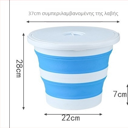 Κουβάς ζωντανών ψαριών με καπάκι, πτυσσόμενος, για εξωτερικό ψάρεμα, μεγάλη χωρητικότητα, από πολυπροπυλένιο (PP)