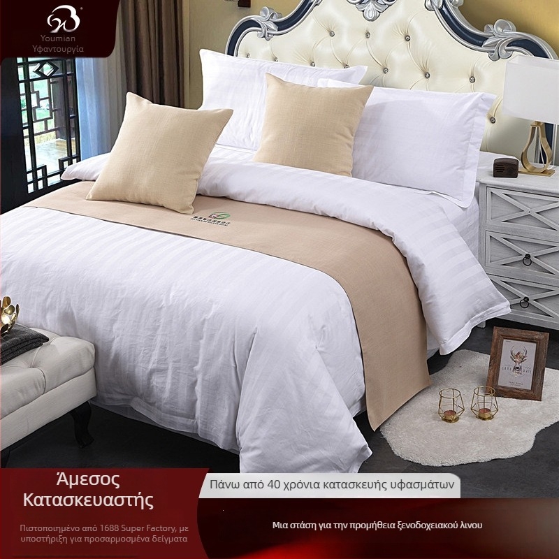 Σετ σεντονιών ξενοδοχείου από πολυεστέρα-βαμβάκι, φλοράλ σχέδιο, μοντέρνο μινιμαλιστικό ύφος, μάρκα Excellent Cotton, ποιότητα: ικανοποιητικό προϊόν