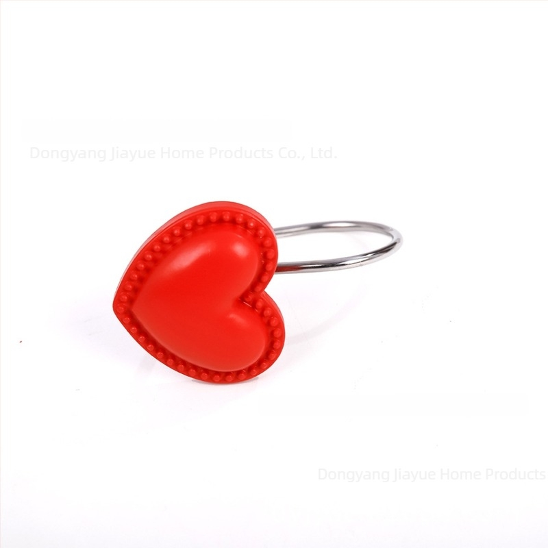 Άγκιστρα κουρτινών από ρητίνη, σε σχήμα καρδιάς, 12 τεμάχια, Jiayue