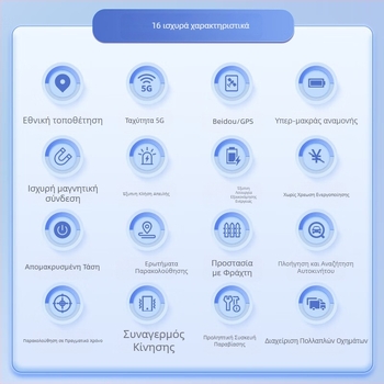 Εντοπιστής GPS αυτοκινήτου με BeiDou πλοήγηση (ακρίβεια 5m; μνήμη 1024MB; διάρκεια μπαταρίας 720h; συναγερμοί: δόνηση, διακοπή ρεύματος, SOS, γεωπεριοχή, υπερβολική ταχύτητα; χάρτες Baidu, Amap)