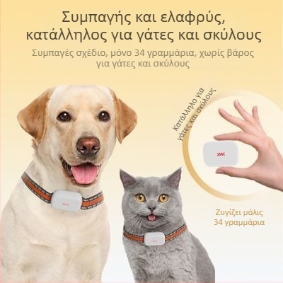 Ανιχνευτής κατοικίδίων Beidou GPS για γάτες και σκύλους, αδιάβροχος, απομακρυσμένη παρακολούθηση