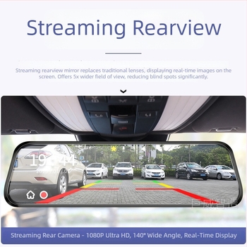 Αυτοκινητό καθρέφτης-βιντεοκαμερα με διπλό φακό εμπρός-πίσω, οθόνη αφής, 1296P, γωνία 140°, διάφραγμα F2.0
