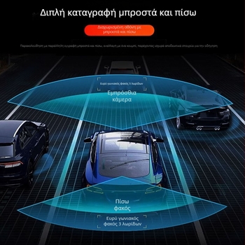 Αυτοκινήτος καθρέφτης με διπλό καταγραφικό – μπροστά και πίσω, 1080p, οθόνη αφής 5,5 ιντσών, ευρυγώνιο 170°, κυκλική εγγραφή