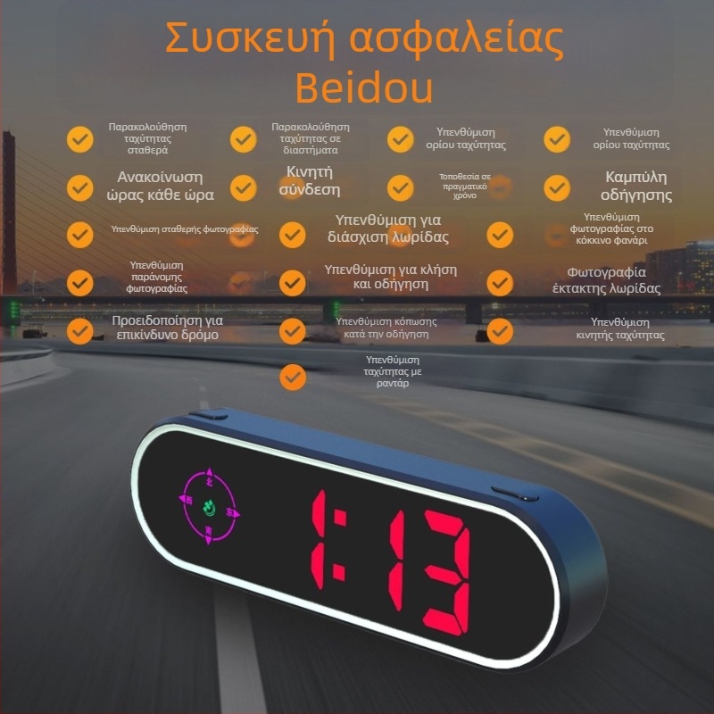 Αυτοκινητικό HUD (Head-Up Display) με πλοήγηση Beidou, φωνητικές ειδοποιήσεις, καθολική συμβατότητα, μοντέλο 2025