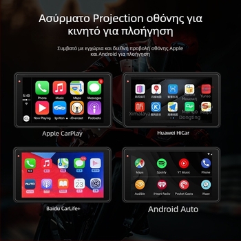 Μοτοσικλετών DVR με CarPlay και προβολή οθόνης, 150° φακός, αισθητήρας 3MP, TF κάρτα έως 128GB, εγκατάσταση στο τιμόνι, 12V