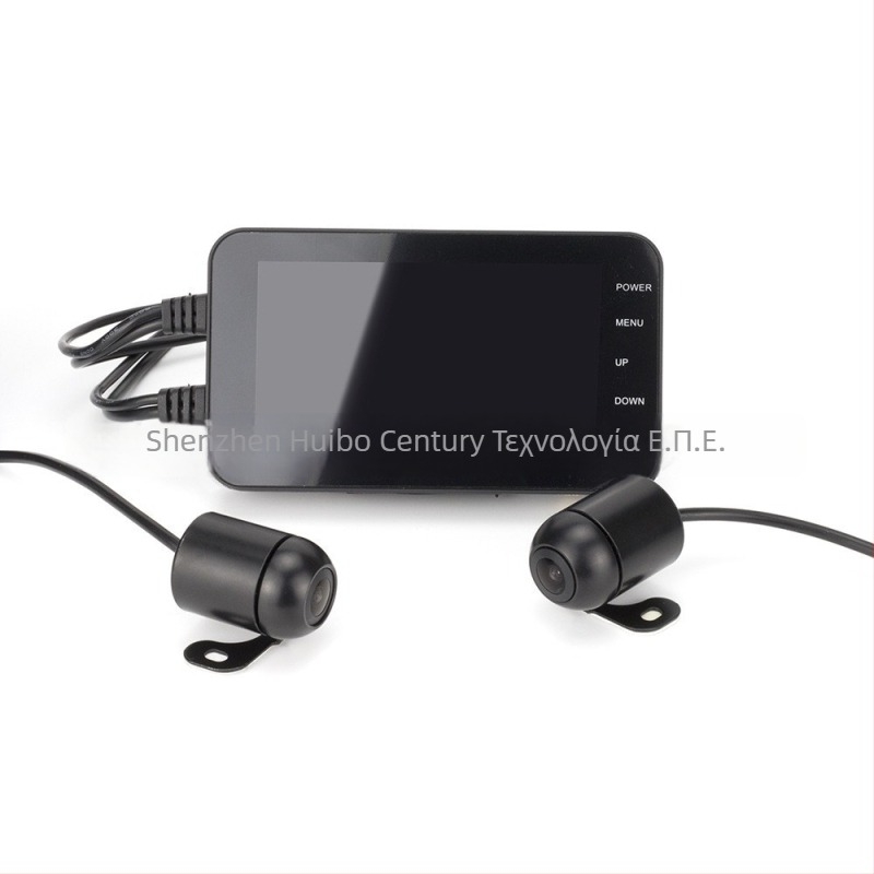 MT003 DVR μοτοσικλέτας με διπλό μπροστά-πίσω — Αδιάβροχη εγγραφή 1080P, 140° οπτικό πεδίο, αποθήκευση έως 32GB