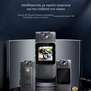 HD φορητή κάμερα με κλιπ κεφαλής και πλάτης, μοντέλο L11, 140° γωνία λήψης, 3 MP, αποθήκευση έως 64 GB