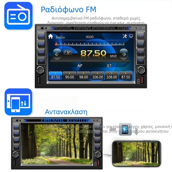Αυτοκίνητο Bluetooth DVD/CD MP3/MP5 player με OLED οθόνη, 12V DC, τηλεχειριστήριο