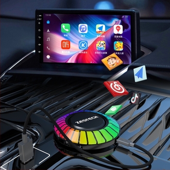 Ασύρματος αντάπτορας CarPlay για ενσύρματο CarPlay με διασύνδεση Android Auto — USB Type-C διεπαφή, Προσαρμοσμένη ανάλυση, χωρίς οθόνη