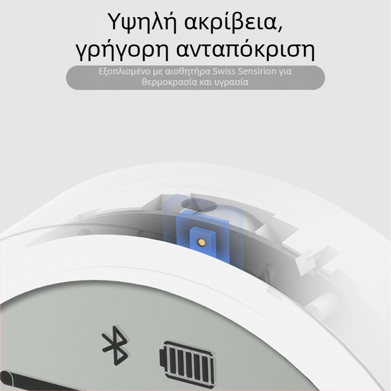Qingping Bluetooth Θερμόμετρο και Υγρασιόμετρο Lite – Υψηλής Ακρίβειας Αισθητήρας Εσωτερικού Περιβάλλοντος με Οθόνη Με Μελάνι (e-ink), Μοντέλο CGDK2, Μπαταρία Κουμπιού 1,5V.