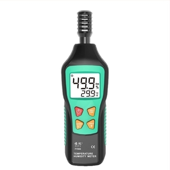 Φορητός ψηφιακός μετρητής θερμοκρασίας και υγρασίας βιομηχανικής κατηγορίας — ανάλυση 0,1, ακρίβεια ±1% θερμοκρασίας και υγρασίας, τροφοδοσία με μπαταρία 9V