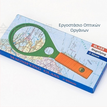 Μεγεθυντικός φακός 90mm με δύο φακούς και πυξίδα, σχεδιασμός ρακέτας τένις από πλαστικό