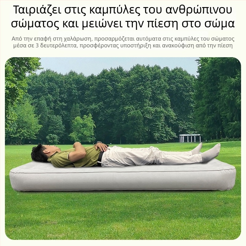 Φουσκωτό κρεβάτι για κατασκήνωση — μάρκα Hongze, επιφάνεια από πολυεστέρα pongee με TPU, βάρος 2000 g, μέγιστο φορτίο 400 kg