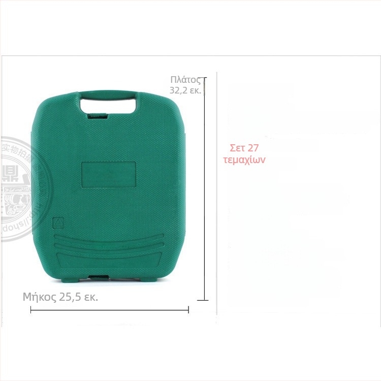 Εργαλειοθήκη αυτοκινήτου 27 τεμαχίων – υλικό: Marsteel; σετ 27 τεμαχίων; καθαρό βάρος: 19KGS; χρήση: επισκευή