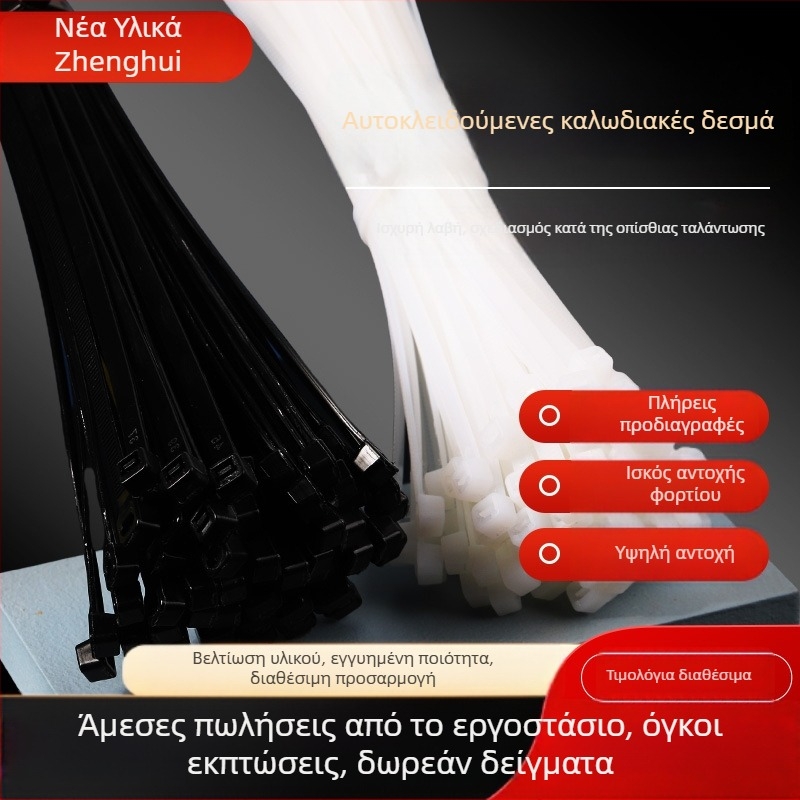 Αυτό-σφραγόμενη ζιπ τάι από νάιλον για βιομηχανική στερέωση, 3 x 100 mm, 0,2–0,3 mm, υλικό νάιλον, UL94 V-2