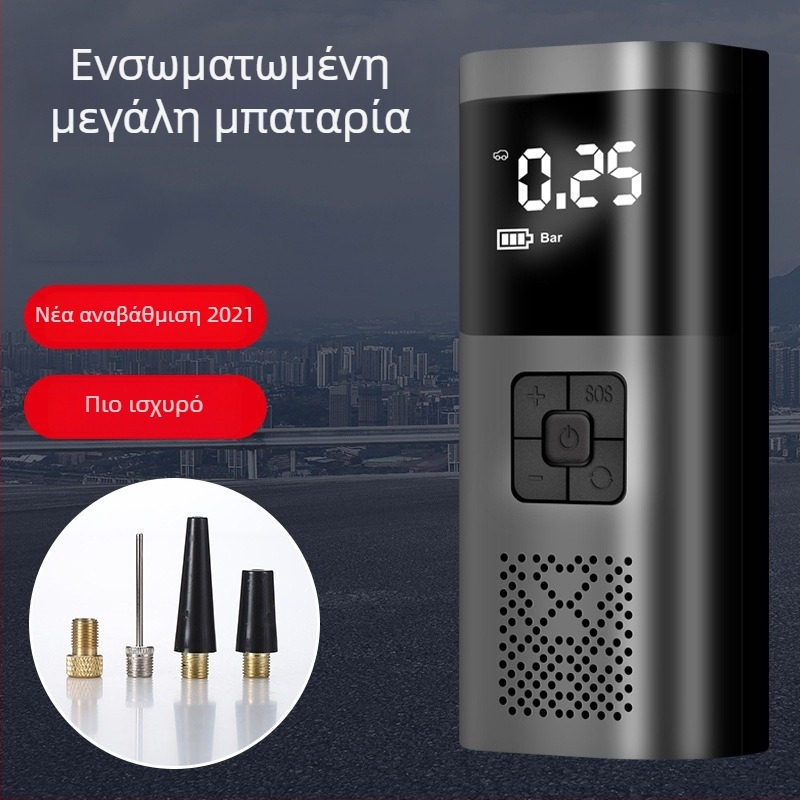 Φορητή αντλία ελαστικών αυτοκινήτου με ψηφιακή οθόνη, 12V, ισχύς ≤80W, ροή αέρα ≥70 L/min, καλώδιο αναπτήρα 3,2 m, μονόκυλινδρη