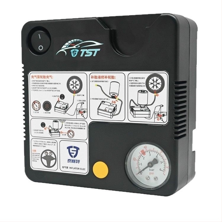 Αντλητής αυτοκινήτων Taiset με μετρητή πίεσης ελαστικών, ενσύρματη φορητή αντλία αέρα, 12V, 120W, 35 L/min, μήκος καλωδίου 270 cm