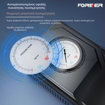 Ασύρματο ανεμιστήρα άντλησης αέρα με υψηλή πίεση και ισχύ – φορητό για ποδήλατο, μοτοσικλέτα και αυτοκίνητο; ροή αέρα 30 L/min; ισχύς 120 W; χρόνος λειτουργίας άνω των 20 λεπτών