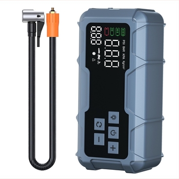 Αντλία έκτακτης ανάγκης για ελαστικά αυτοκινήτου με ψηφιακή οθόνη, 12V, 100W, 30 L/min, τροφοδοσία USB, μονοκυλινδρική, με μετρητή πίεσης ελαστικών, LED φως, φόρτιση USB, δυνατότητα παραμετροποίησης