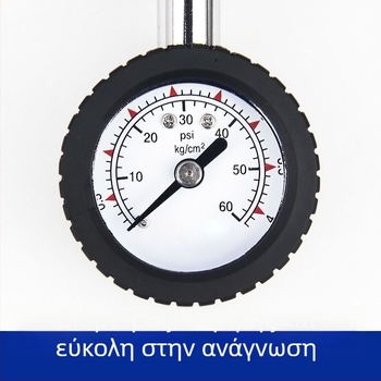 Χειροκίνητος μετρητής πίεσης ελαστικών αυτοκινήτου – με λειτουργία εκφόρτισης, ABS μεταλλική κατασκευή, ένδειξη PSI, μοντέλο 6025