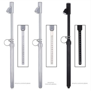 Στυλό-μετρητής πίεσης ελαστικών φορτηγού, διπλής κεφαλής από ανοξείδωτο χάλυβα, 10–150 psi, ακρίβεια 3 psi