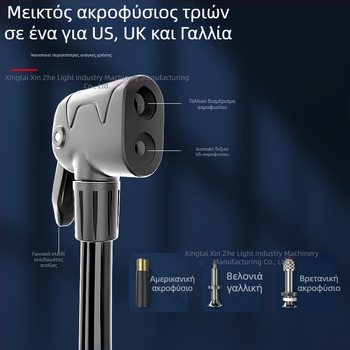 Χειροκίνητος αντλητής υψηλής πίεσης με μετρητή πίεσης, μοντέλο A902, μεταλλικό σώμα από σίδηρο, 160 psi, περιλαμβάνει βελόνα για μπάλα