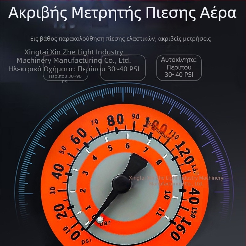 Χειροκίνητος αντλητής υψηλής πίεσης με μετρητή πίεσης, μοντέλο A902, μεταλλικό σώμα από σίδηρο, 160 psi, περιλαμβάνει βελόνα για μπάλα