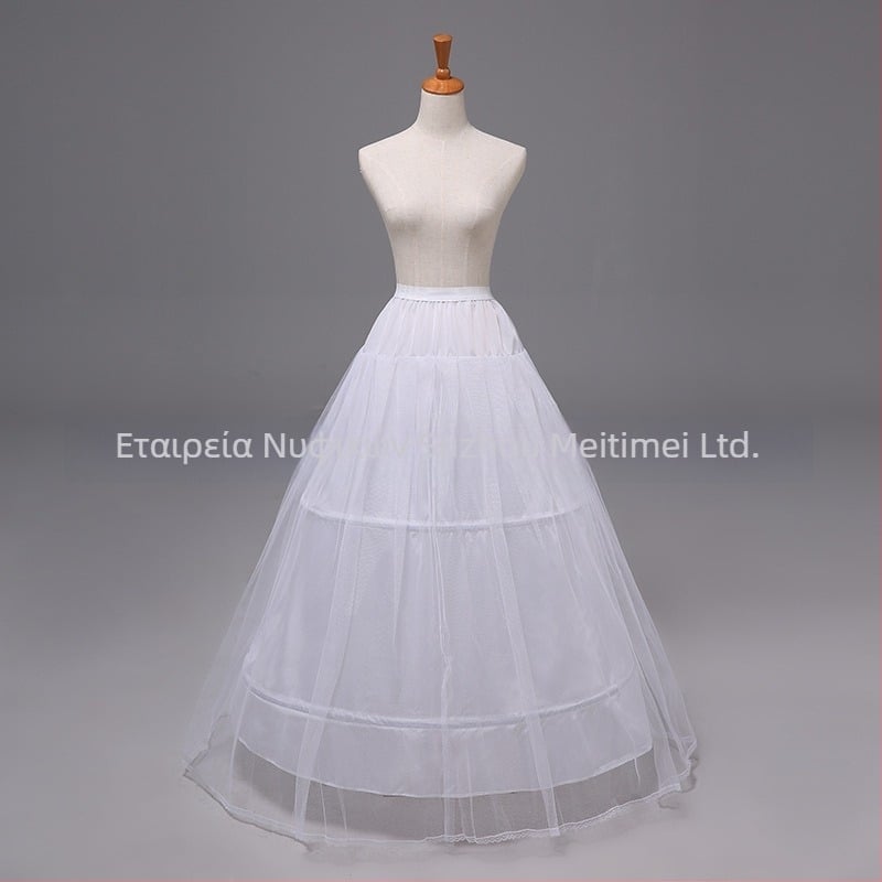 Meitumei υποστήριξη φούστας νυφικής με διπλό μεταλλικό δαχτυλίδι και μονόστρωτο σκληρό πλέγμα, μήκος μέχρι το πάτωμα