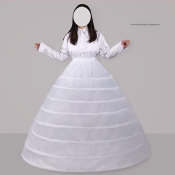 Υποστήριξη φούστας γάμου με τρεις μεταλλικούς δακτυλίους, φούστα από πολυεστερική ταφέτα, για ενήλικες, άνοιξη 2023