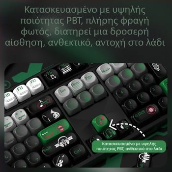 MOA θεματικά καλύμματα πλήκτρων, εξατομικευμένα, PBT sublimation, ανθεκτικά στη φθορά, συμβατά με μηχανικά πληκτρολόγια, 1 έτος εγγύηση