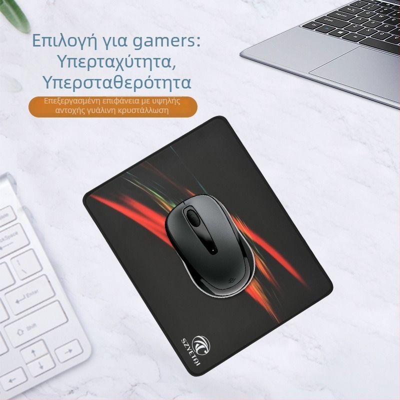 Pad ποντικιού με επίστρωση γυαλιού για πληκτρολόγιο και gaming, μονόπλευρο, αντιολισθητικό, δυνατότητα εκτύπωσης λογότυπου