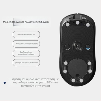 Τεφλόν κυκλικά αυτοκόλλητα για τα πατήματα του ποντικιού, για όλα τα μοντέλα, αντιολισθητικά και ανθεκτικά στη φθορά, πλάτος 6,5 mm, πάχος 0,6 mm (0,8–1,0 mm με κόλλα), μηχανική κατεργασία, επεξεργασία OEM