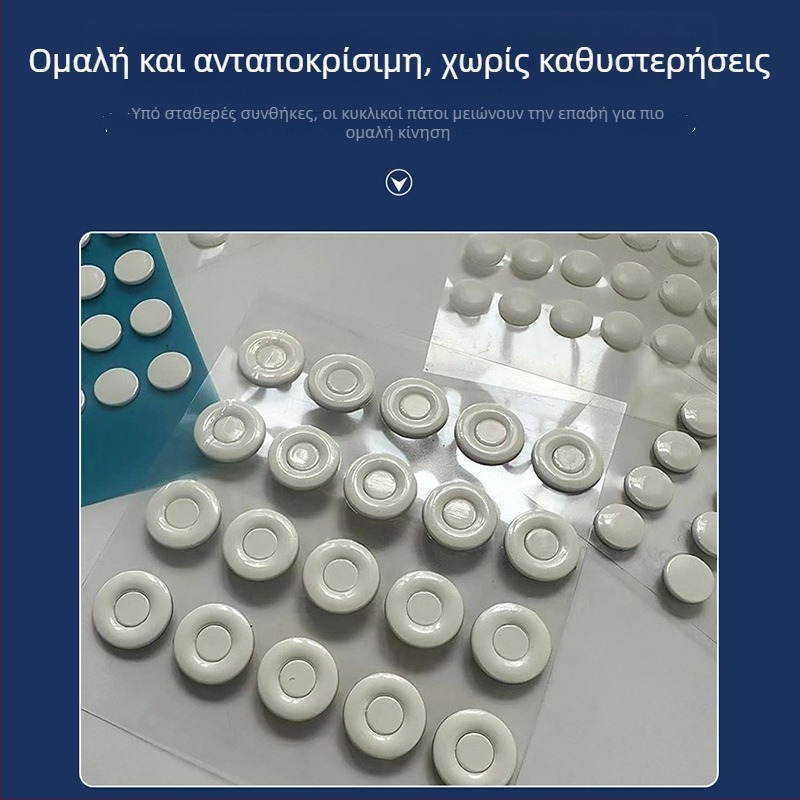 Τεφλόν κυκλικά αυτοκόλλητα για τα πατήματα του ποντικιού, για όλα τα μοντέλα, αντιολισθητικά και ανθεκτικά στη φθορά, πλάτος 6,5 mm, πάχος 0,6 mm (0,8–1,0 mm με κόλλα), μηχανική κατεργασία, επεξεργασία OEM