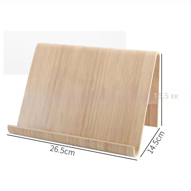 Haichuan ξύλινο επιτραπέζιο στήριγμα ταμπλέτ — καμπύλος σχεδιασμός, 350 g, επεξεργασία OEM