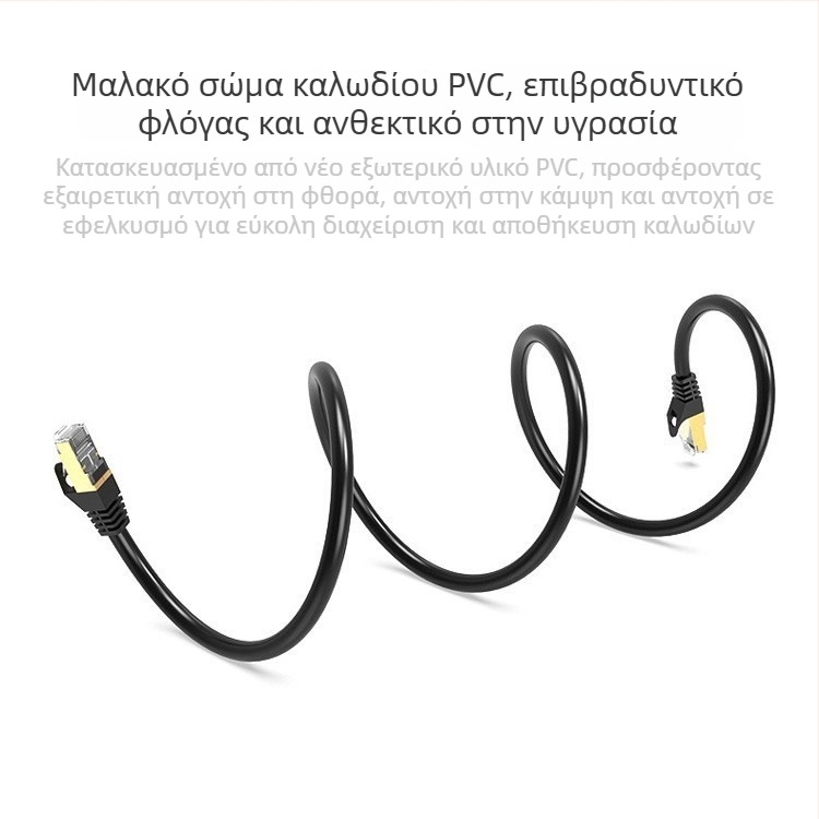 Καλώδιο δικτύου Cat7, διπλής θωράκισης SFTP, 10 Gbps, καθαρός χαλκός, ολοκληρωμένο καλώδιο δικτύου