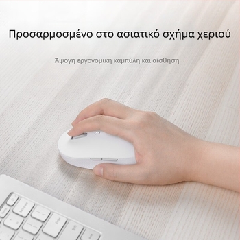 Ασύρματο αθόρυβο ποντίκι διπλής λειτουργίας (Bluetooth), USB δέκτης περιλαμβάνεται, κατάλληλο για φορητό υπολογιστή και PC