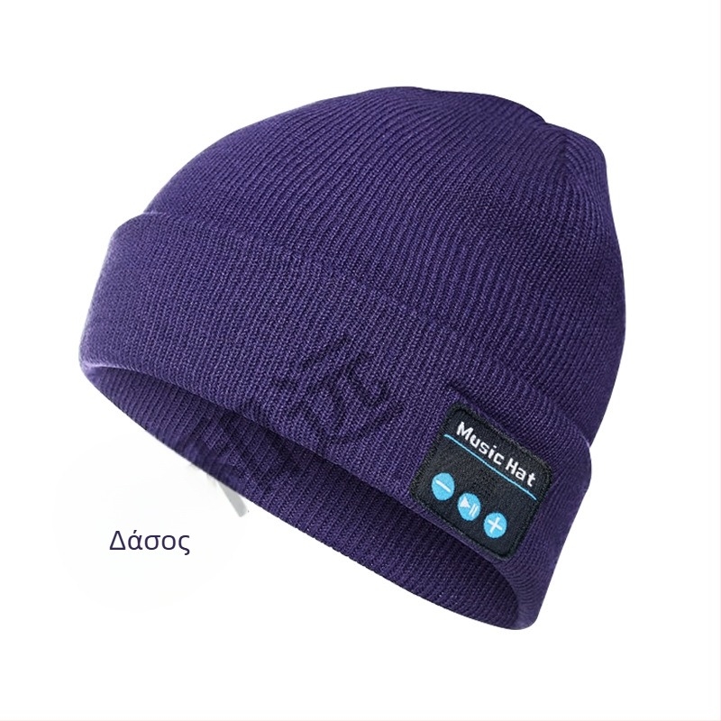 Bluetooth πλεκτό καπέλο με LED φως και ενσωματωμένα στερεοφωνικά ηχεία, εμβέλεια 15 μ, Bluetooth 5.4, μπαταρία πάνω από 8 ώρες