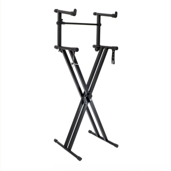 Στήριγμα ηλεκτρονικού πληκτρολογίου με υψωμένο X-πλαίσιο και διπλό σωλήνα, KS-6, Μέταλλο, Zy