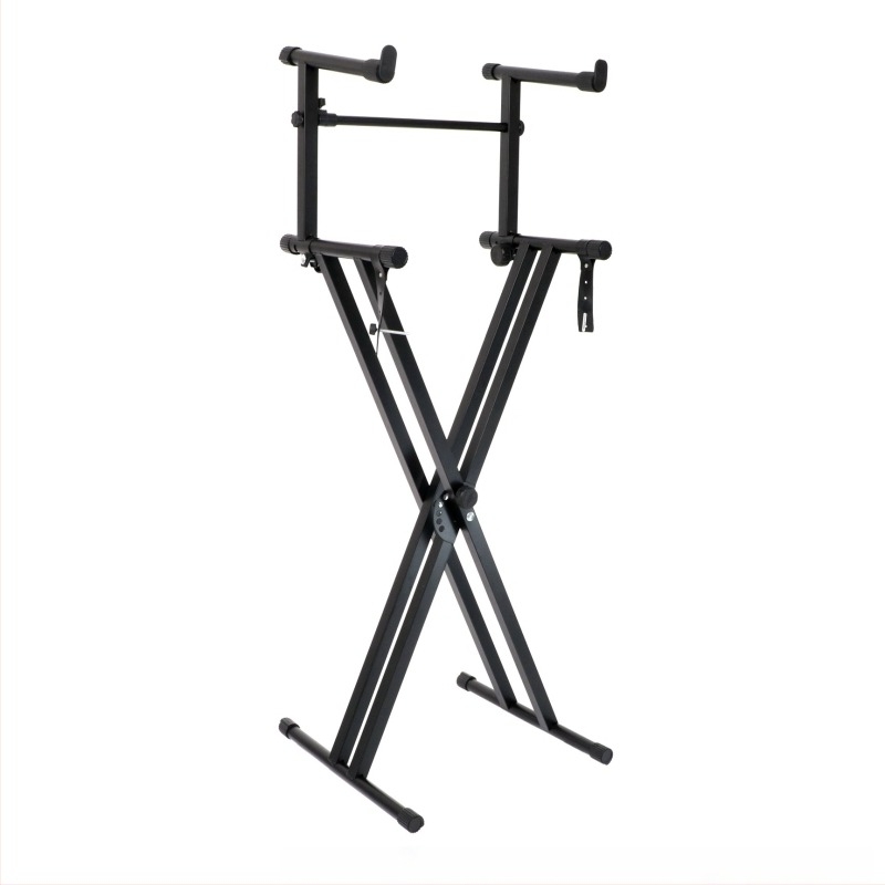 Στήριγμα ηλεκτρονικού πληκτρολογίου με υψωμένο X-πλαίσιο και διπλό σωλήνα, KS-6, Μέταλλο, Zy