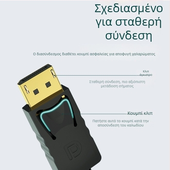 Καλώδιο μετατροπής DP σε HDMI, Διασύνδεση DP, Μοντέλο: Dp to hdmi, Μετά την πώληση: 3 εγγυήσεις