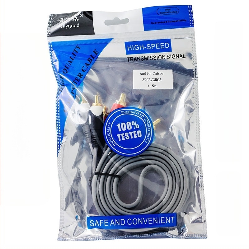 Γραμμή ήχου με συνδέσεις 3.5mm/2RCA, χαλκινο αγωγό, μοντέλο 1.5 γραμμή ήχου, για τηλεόραση