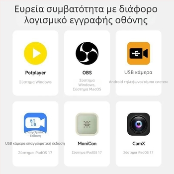 Κάρτα εγγραφής βίντεο 4K με USB και loop-out για ζωντανή μετάδοση, συμβατή με PS5, Nintendo Switch και κάμερες, Windows