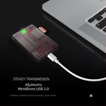 FB-680S Αναγνώστης καρτών USB με υποστήριξη CF/SD/TF, εξωτερική εγκατάσταση, USB 2.0, συμβατό με Windows XP