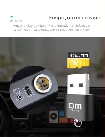 Αναγνώστης καρτών TF USB 2.0, μεταλλικός, ενσωματωμένος