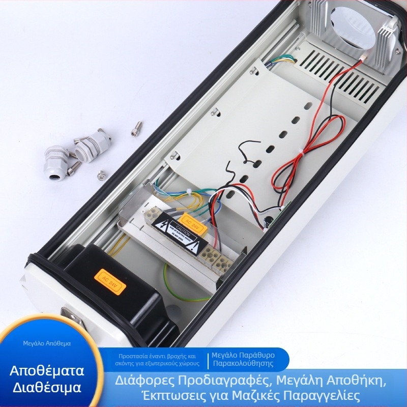 Εξωτερική προστατευτική θήκη για κάμερα παρακολούθησης από αλουμίνιο — τετράγωνη, τοίχο-μοντάζ, ανθεκτική σε υγρασία και σκόνη, με εξαρτήματα ασπίδας και σφαίρας-ασπίδας