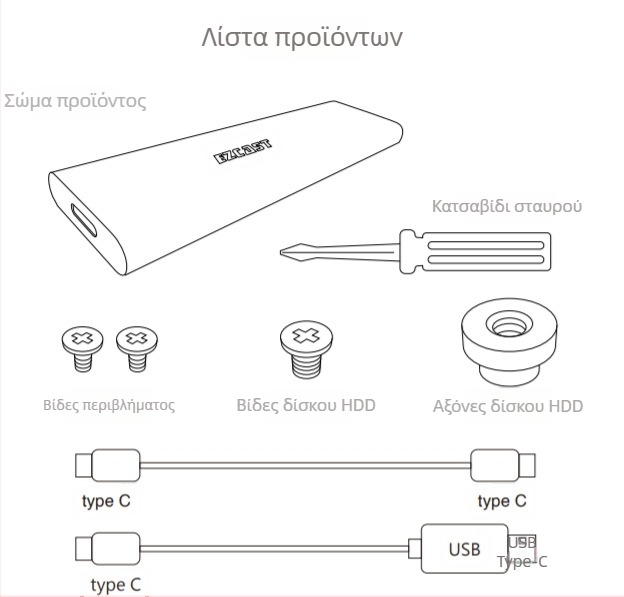 Κουτί εξωτερικού SSD M.2 NVMe USB 3.1 Gen2 Type-C PCIe, έως 2 TB, 9 Gbps, κράμα αλουμινίου