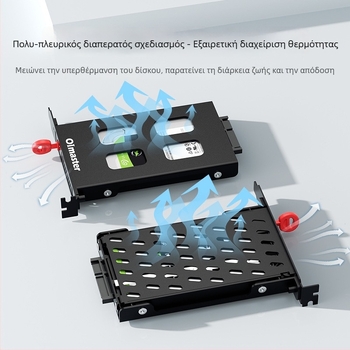 PCI θήκη ενός δίσκου σκληρού δίσκου με ενσωματωμένο μηχανισμό εξαγωγής, συμβατή με 2,5'' SATA/SSD δίσκους; διεπαφή SATA, 6Gbps, μεταλλικό περίβλημα, έως 6TB.