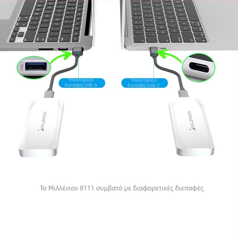 Εξωτερική θήκη NVMe PCIe SSD 4TB USB 3.2 10Gbps αλουμινένιο κράμα 8111A