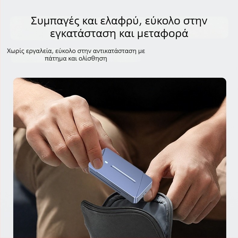 Θήκη εξωτερική SSD M.2 M-Key NVMe NGFF — Αλουμινένιο κράμα, 4 TB, ταχύτητα 10 Gb/s, Μοντέλο Dem045